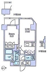クレストコート東池袋 1LDKの間取図画像