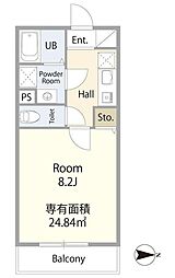 エテルノヴァローレ西千葉 3階1Kの間取り
