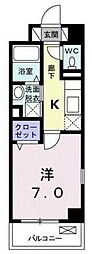 京急本線 梅屋敷駅 徒歩10分の賃貸マンション 4階1Kの間取り