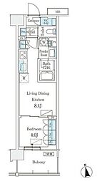 スカイグランデ津田沼 4階1LDKの間取り