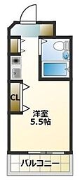 ルミネール第2 ワンルームの間取図画像
