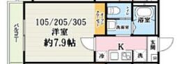 吉川市大字保アパート 1Kの間取図画像