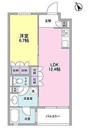 カーサ・ポルトーネ 5階1LDKの間取り
