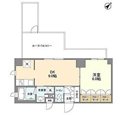 バウスフラッツ品川大井町 1DKの間取図画像