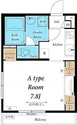 リブリヴァンベール 1階1Kの間取り