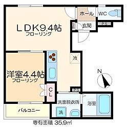 リオグランデ門前仲町 2階1LDKの間取り