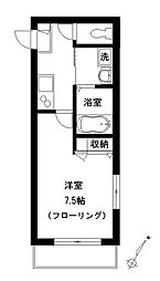 シャンゼルブ駒込 1階1Kの間取り