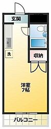 三豊ビル 2階ワンルームの間取り