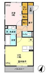シャルム・エステート 1LDKの間取図画像