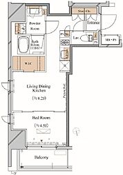 ブランシエスタ上野 11階1LDKの間取り
