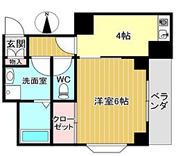 メルクマール 1Kの間取図画像