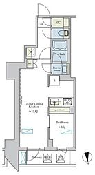 ブリリアイスト浅草 12階1LDKの間取り