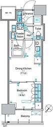 パークアクシス豊洲キャナル 1DKの間取図画像