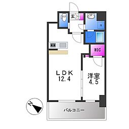 SOLTERRACEOSAKAEASTGATE 1LDKの間取図画像