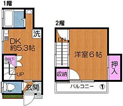 東尾久4丁目貸家 1DKの間取り