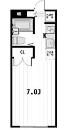 ビートルズスクエア 1Kの間取図画像