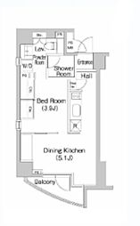プライムアーバン麻布十番2 1DKの間取図画像