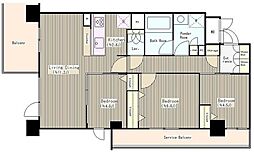ベルヴュコート津田沼 6階3LDKの間取り
