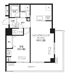 コスモリード西日暮里 2階1LDKの間取り