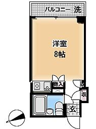 ヴィラフォンテ 2階ワンルームの間取り