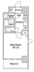 プライムアーバン門前仲町 1Kの間取図画像