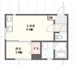 Leggero武庫川 1LDKの間取図画像