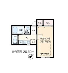 MAISONSA12 1Kの間取図画像
