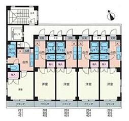 セナリオフラット新小岩 4階1Kの間取り