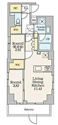 クレストコート南長崎 2LDKの間取図画像