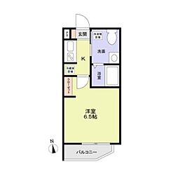 グランレジデンス 201 2階1Kの間取り