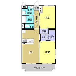 アルカディア美里 2LDKの間取図画像
