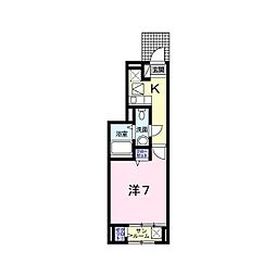 グランデ 1Kの間取図画像