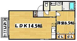 カーサ・リヴィエール 1LDKの間取図画像