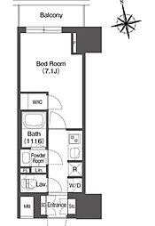 コンフォリア東上野 15階1Kの間取り