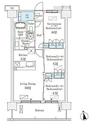 スカイグランデ津田沼 4階2SLDKの間取り