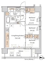ブランシエスタ木場 3LDKの間取図画像