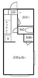 コーポ信和II 1階1Kの間取り