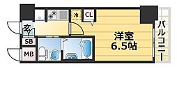 エステムプラザ神戸大開通ルミナス 1Kの間取図画像