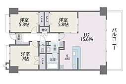 アイランドシティインフィニガーデンE棟 3LDKの間取図画像