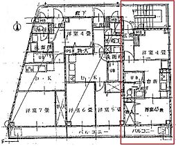 ブルーハイツ 4階2DKの間取り