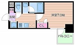 アスヴェル南森町 1Kの間取図画像