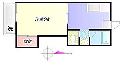 井上ハイツ 2階1Kの間取り