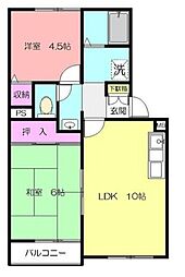 サンクレール3 2LDKの間取図画像