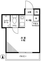 島田ビル 1Kの間取図画像