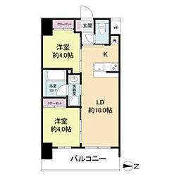 大阪市淀川区西宮原1丁目マンション 2LDKの間取図画像