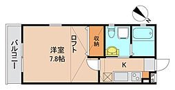 東京メトロ東西線 行徳駅 徒歩10分の賃貸アパート 2階1Kの間取り