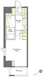 プライムメゾン浅草橋 5階1Kの間取り
