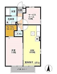 アミティエマノ 1LDKの間取図画像