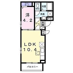小田急小田原線 相武台前駅 徒歩8分の賃貸アパート 1階1LDKの間取り