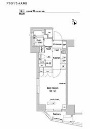 プラウドフラット大森3 1Kの間取図画像
